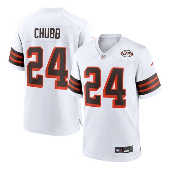 Cleveland Browns Nick Chubb Nike Youth Boys Alt Game Jersey - White XL 18/20 NWT - Picture 1 of 3